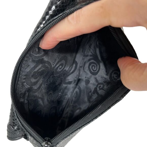 Brighton Women's Crossbody Wristlet Secret Of Life Black Leather Snake Python GC - Picture 7 of 12